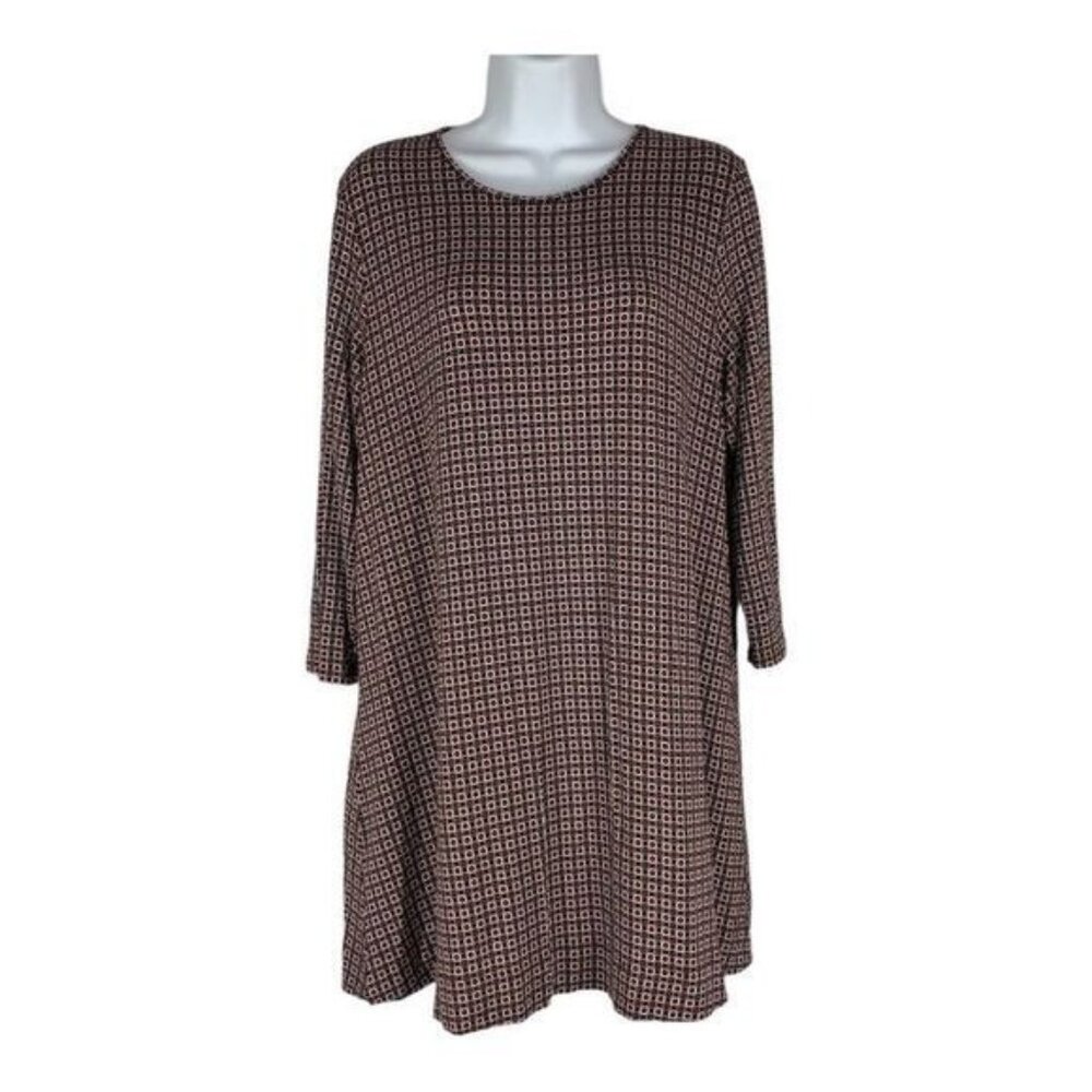 J. Jill Wearever Collection Geometric Print Tunic Size Medium Rayon Blend